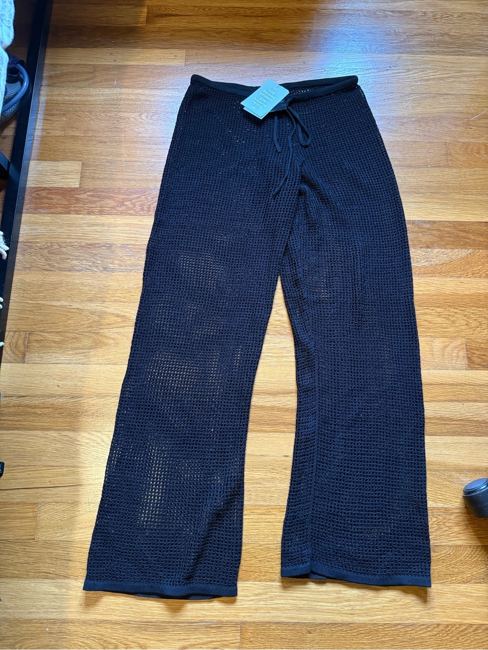 Women’s Black Crochet Wide-Leg Pants - H&M